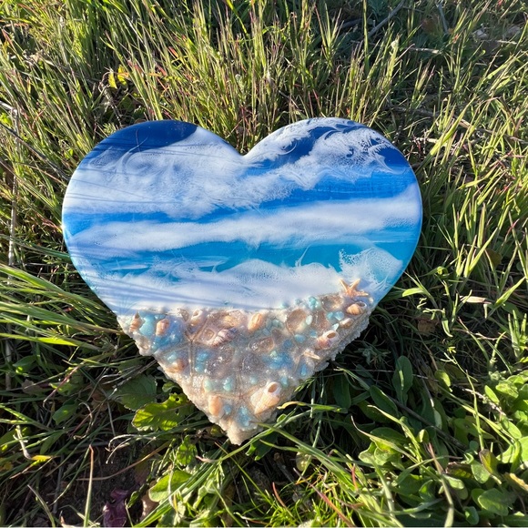 💙🌊Wooden Beach Heart Home Decor - Picture 4 of 5